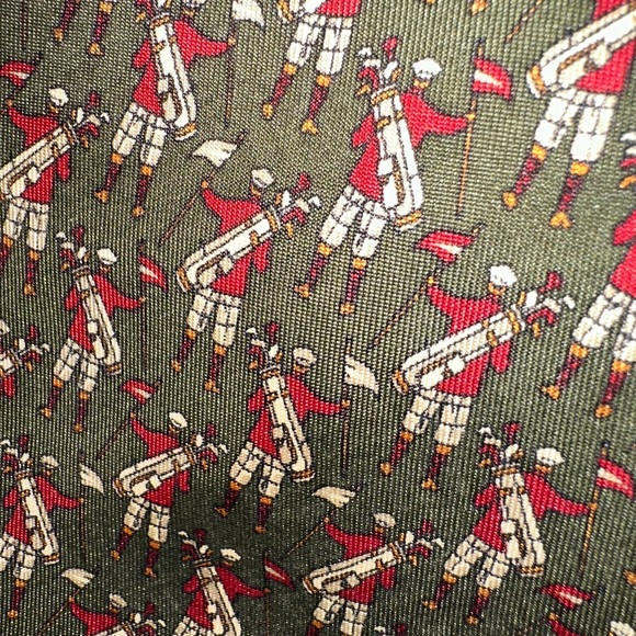 SALVATORE FERRAGAMO Vintage Golfer Silk Tie - Picture 4 of 6